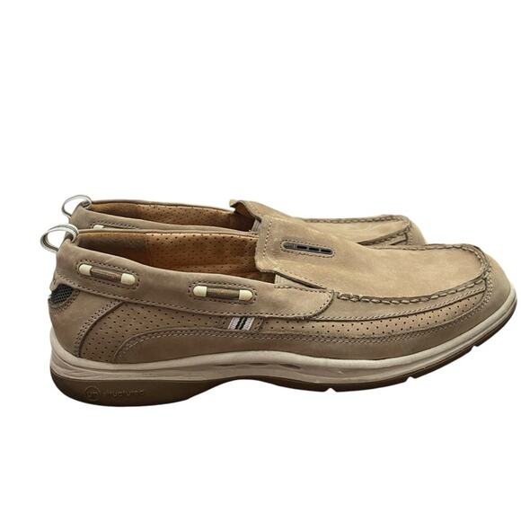 Unstructured by Clark’s Tan Suede Slip on Boat Shoes Men’s Size US 11.5 EUC! - Picture 1 of 9
